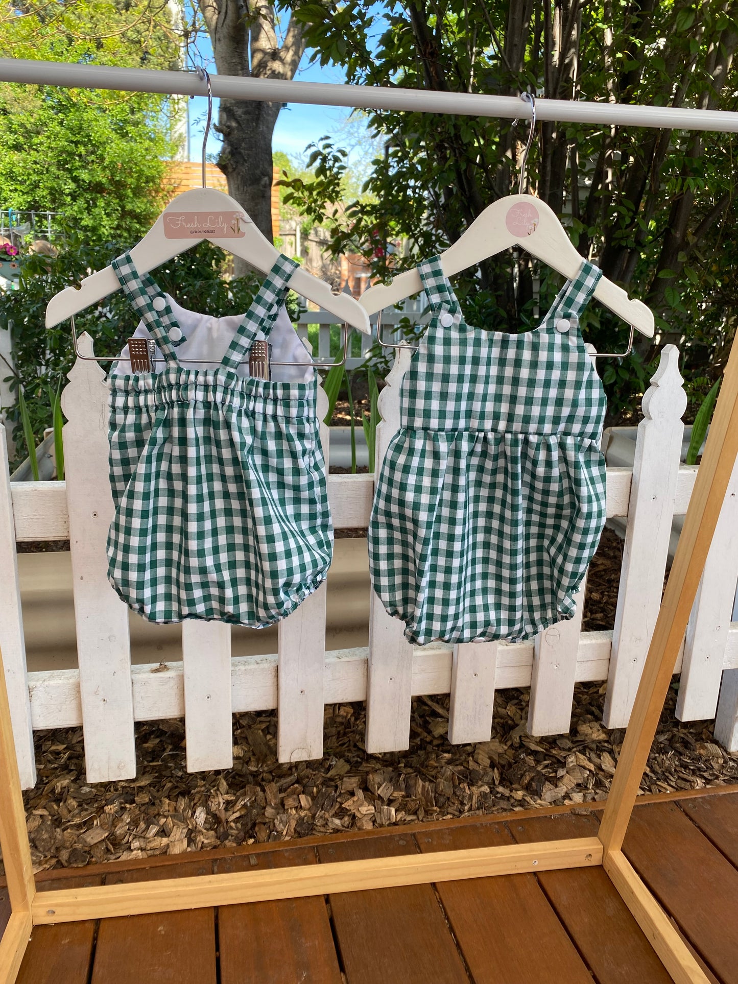 Christmas - Rosie Romper Green Gingham