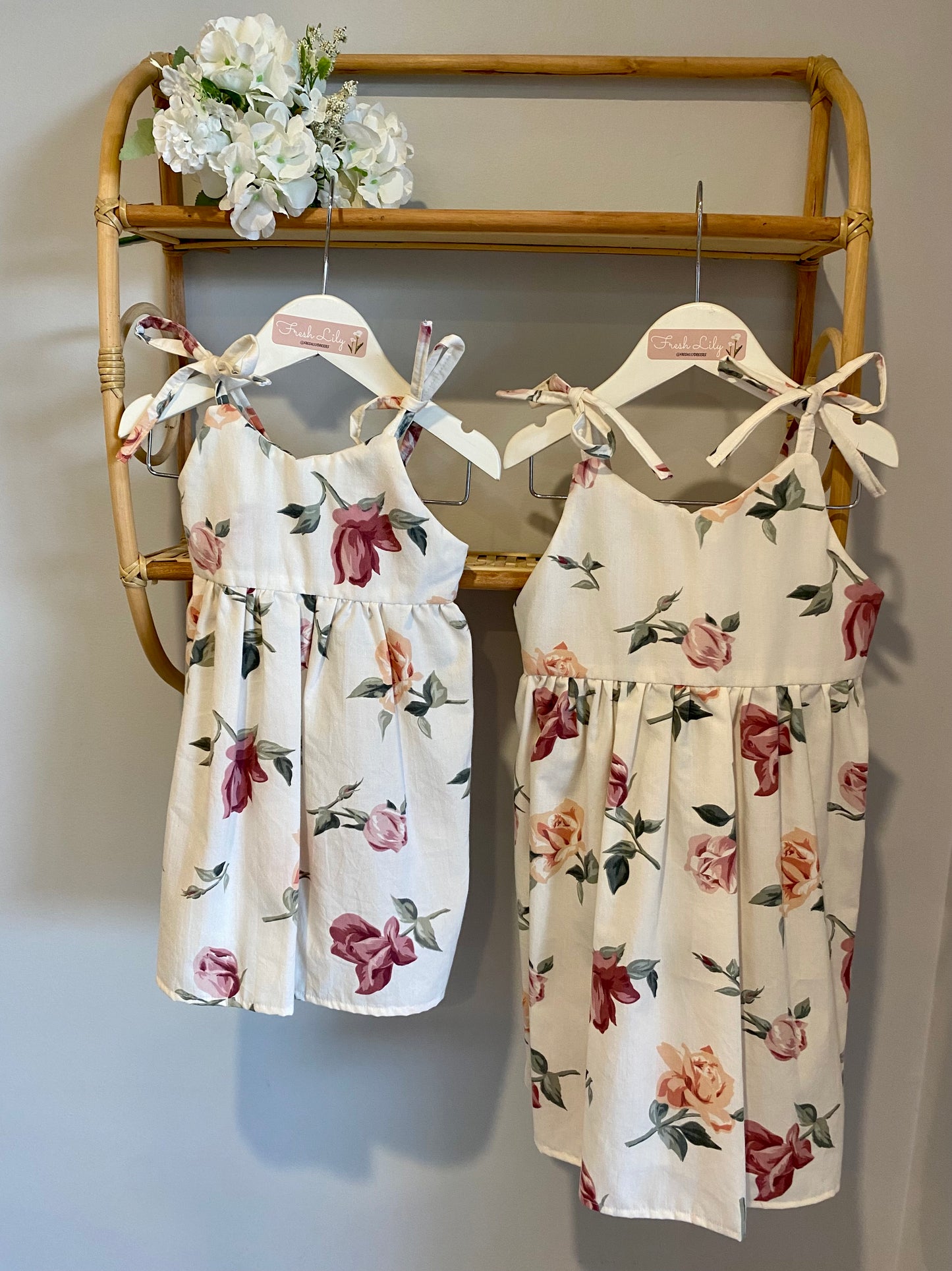 Little Girls Brodie Dress - White Rose