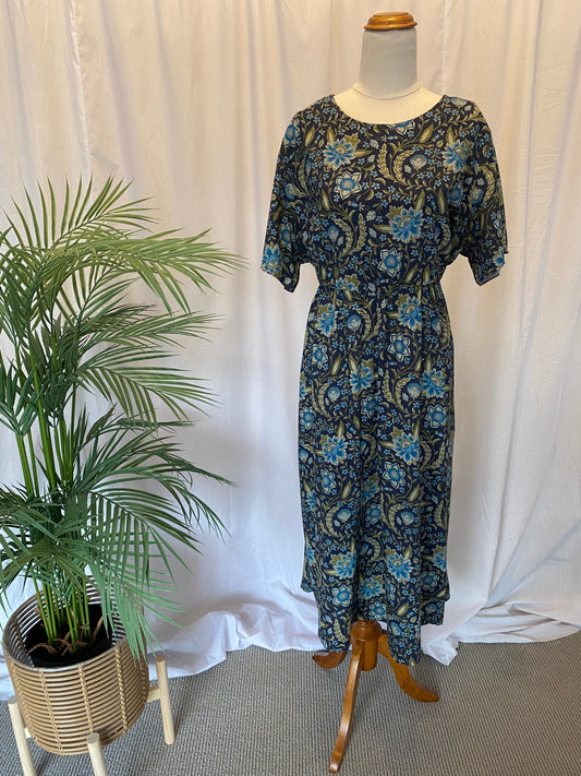 Ladies Dress Navy Paisley - Size XL