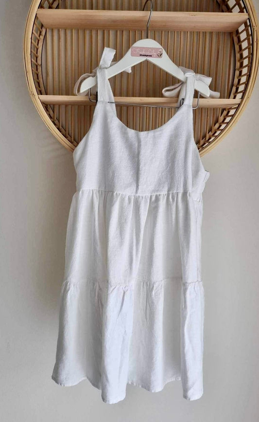 Dress Candy Size 10 - White Linen