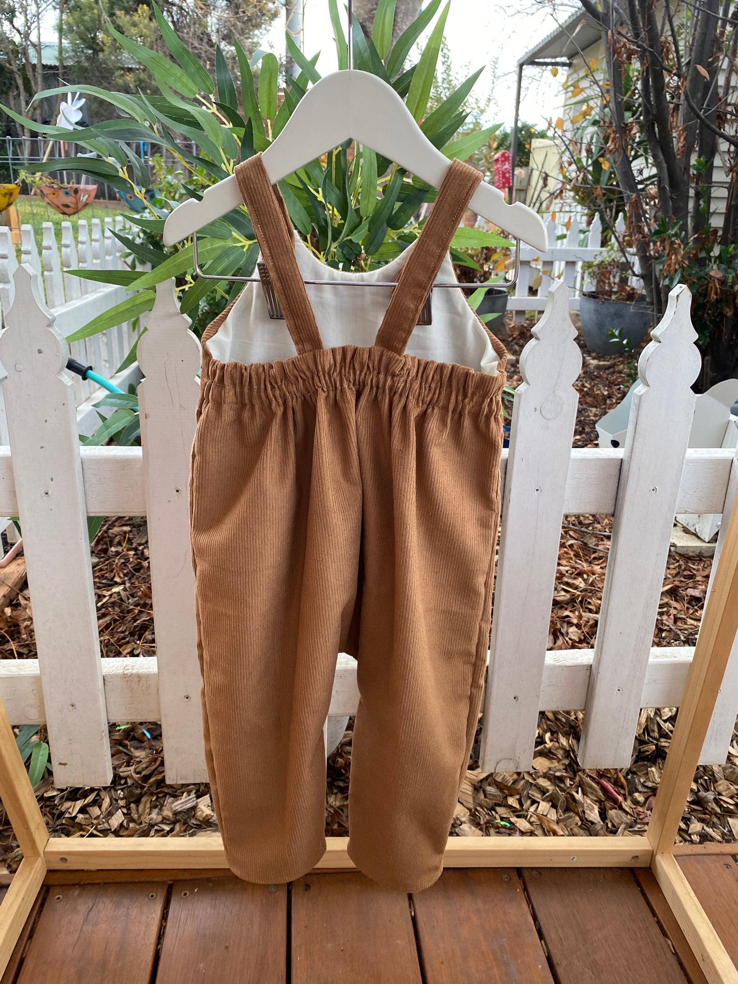 Corduroy Long Leg Romper Brown - Size 1