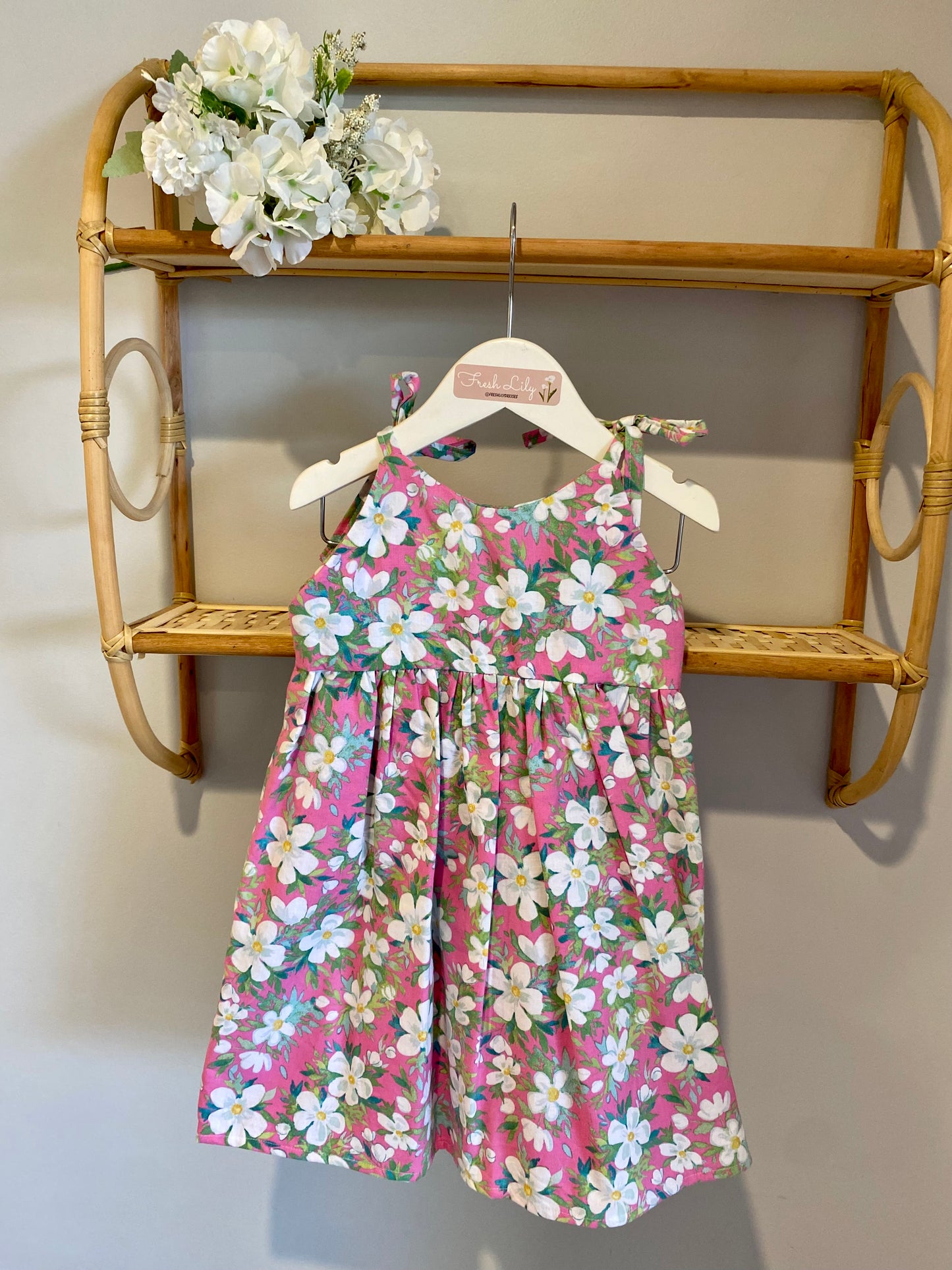 Little Girls Brodie Dress Pink Floral - Size 2