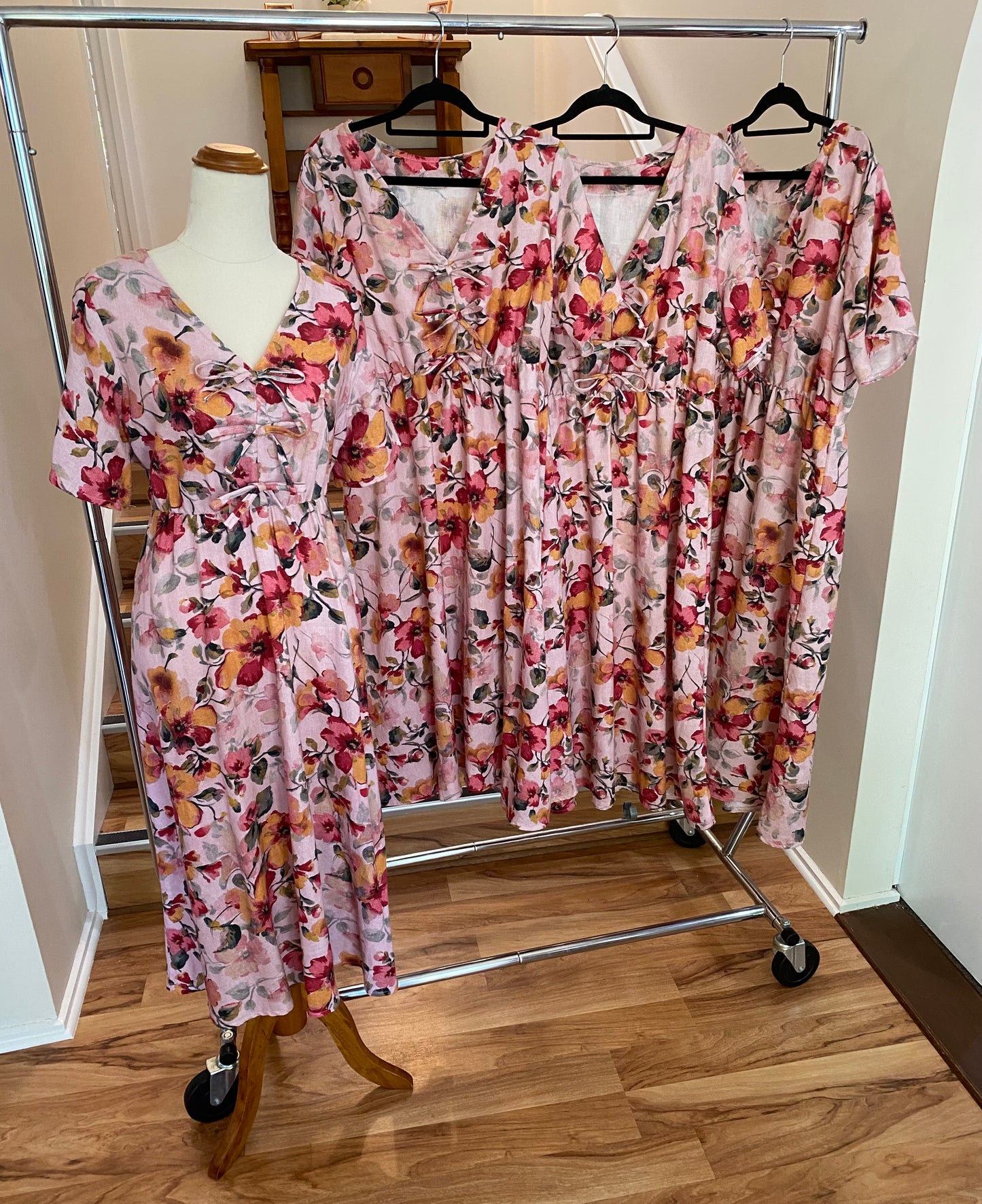 Bow Dress Women’s - Peachy Print