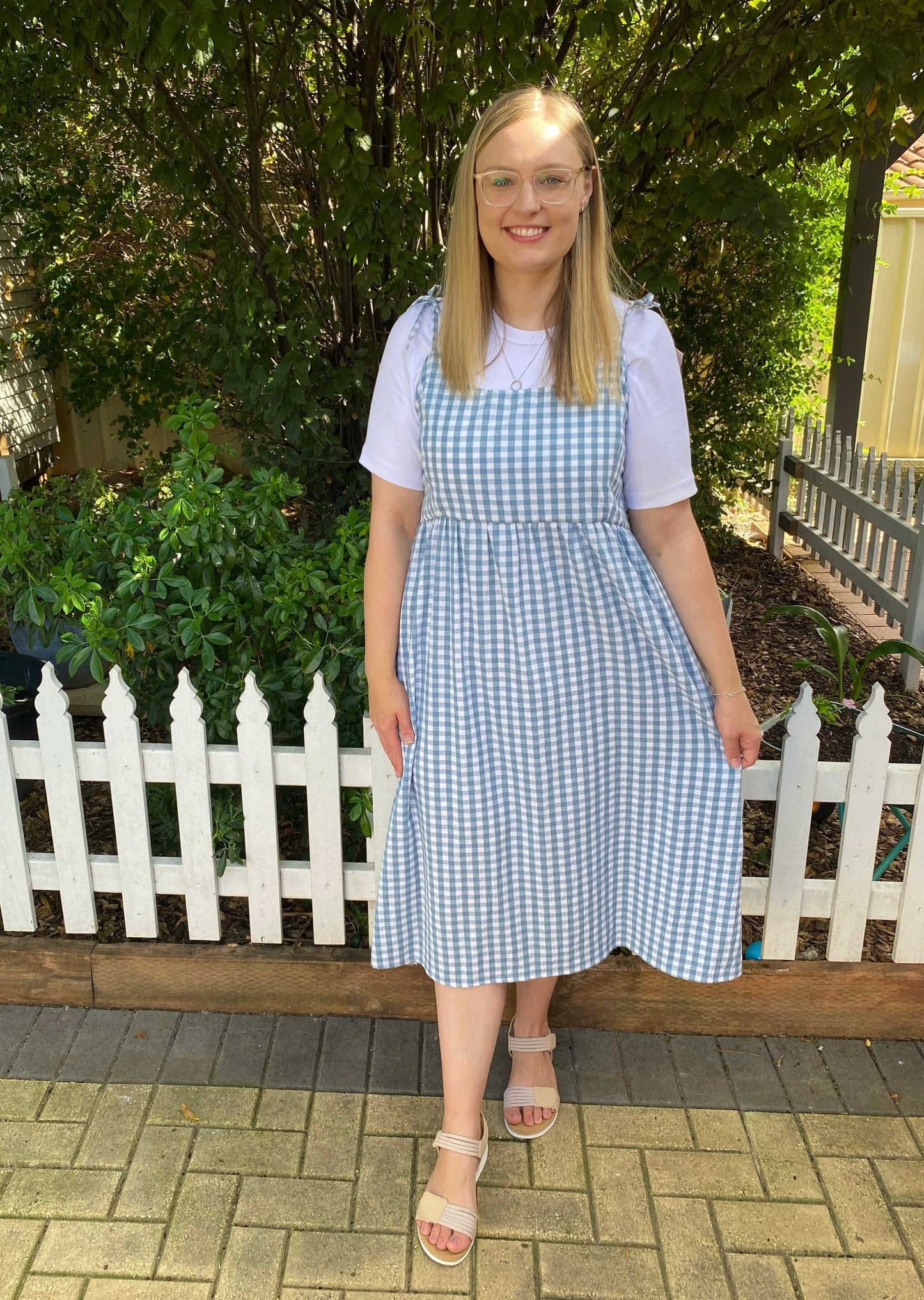 Katie Dress - Blue/Green Gingham