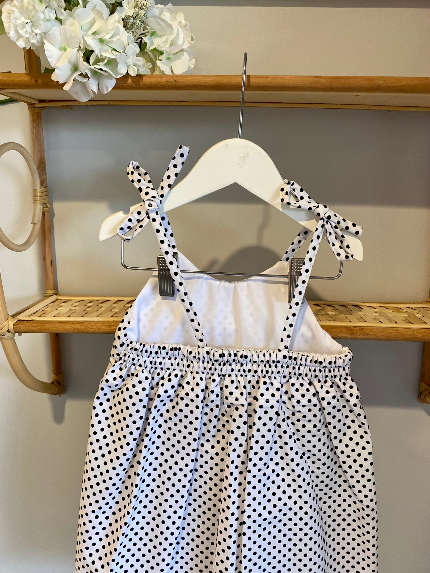 Little Girls Brodie Dress Black & White Polka Dot - Size 2