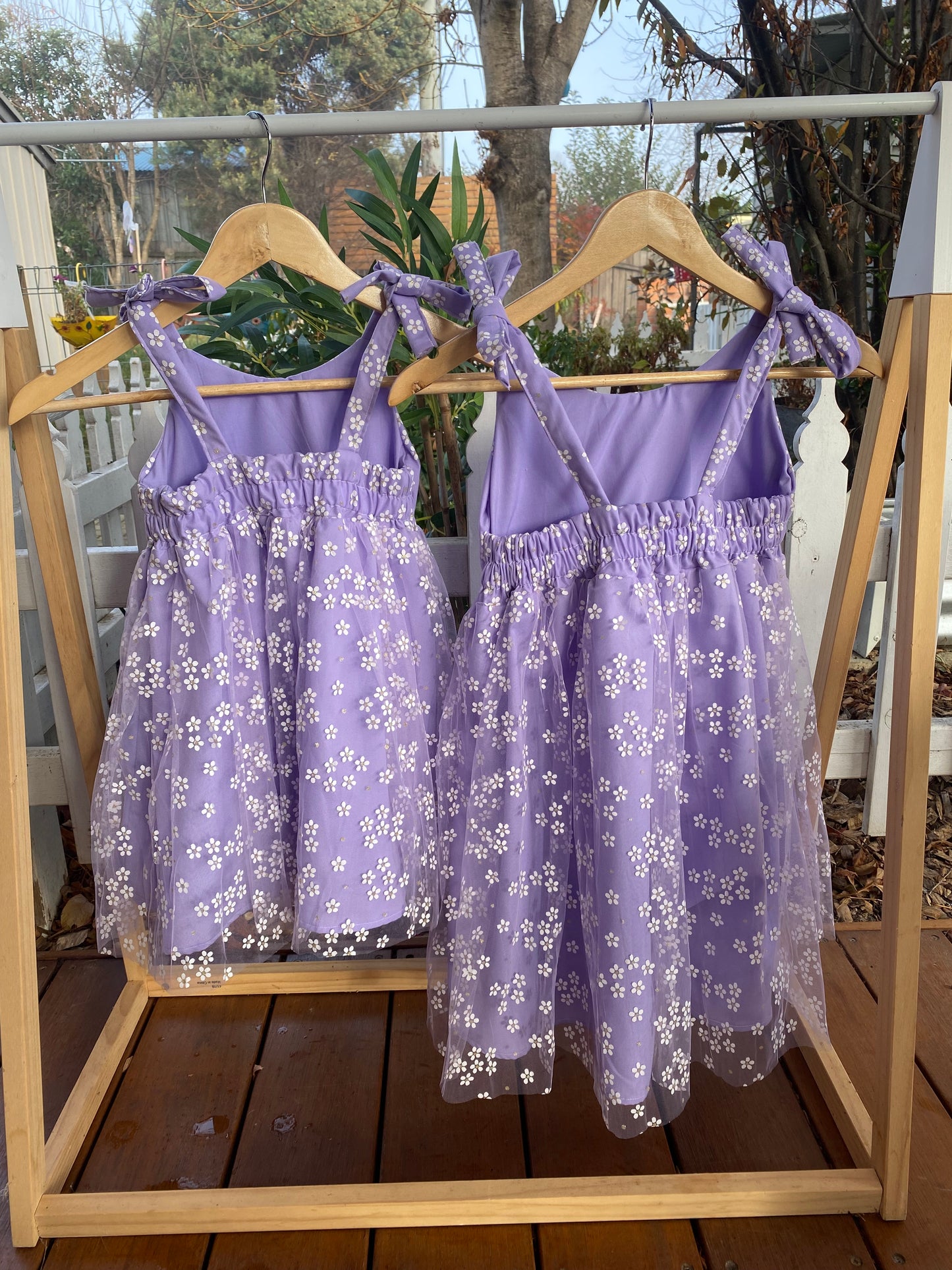 Flower Tulle Dress - Purple