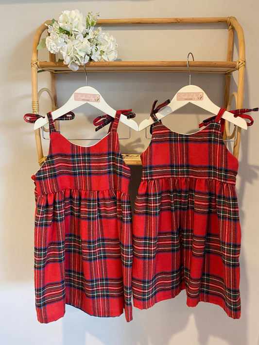 Little Girls Brodie Dress - Warm Tartan