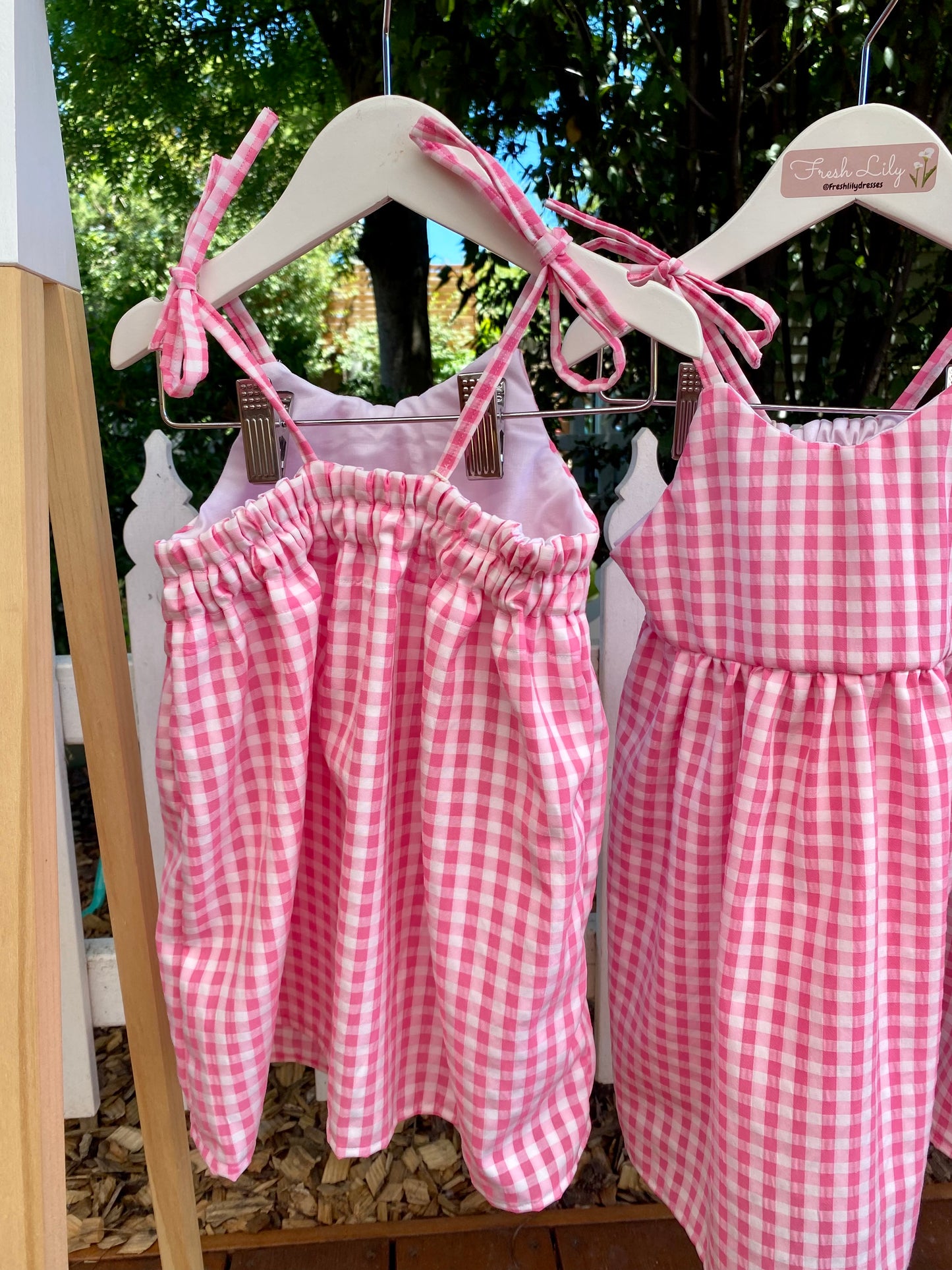 Little Girls Brodie Dress - Pink Gingham